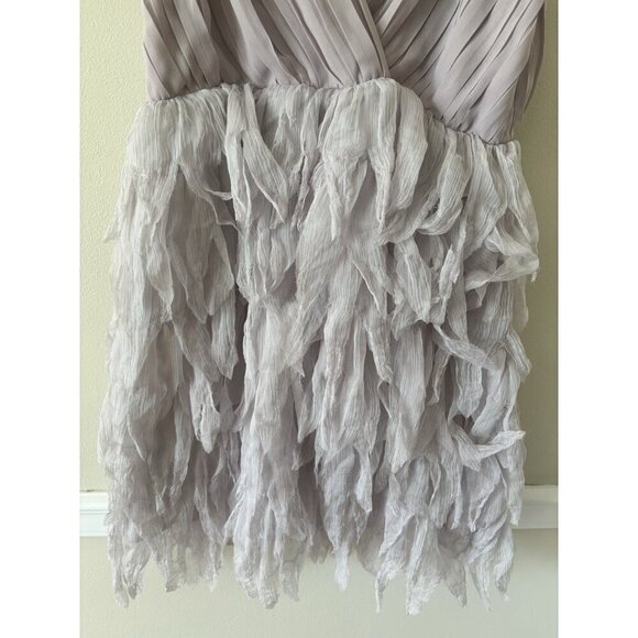 ArK&Co Womens Size L Lavender Feather Mini Dress Sleeveless Pleated Bodice - Picture 3 of 6
